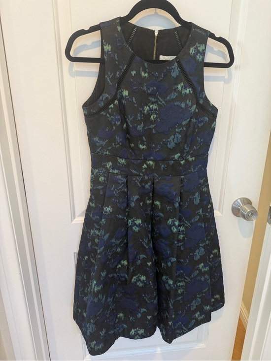 Eliza J Dresses & Skirts - Eliza J Navy and Green Floral Fit-and-Flare Dress
